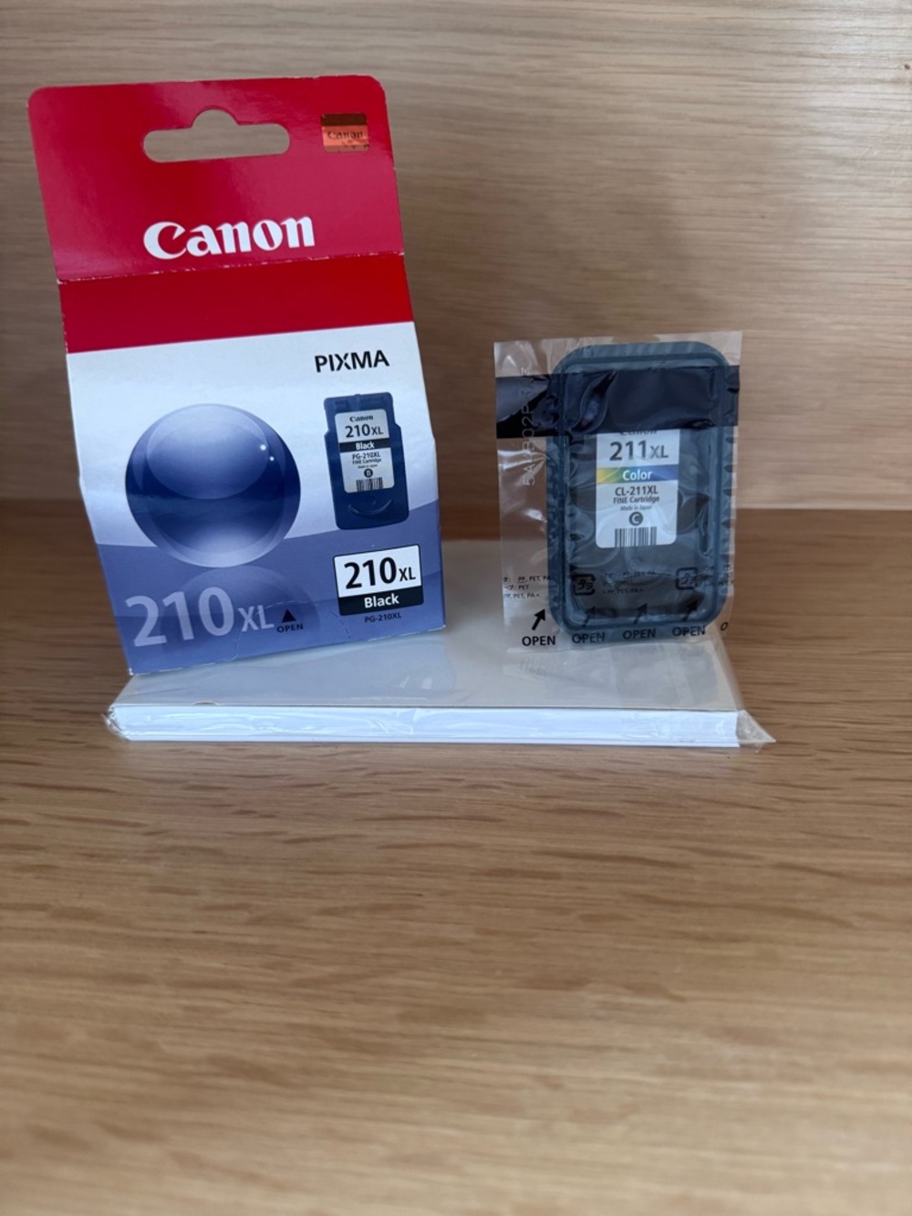 Canon 210XL & 211XL Ink Set in Black and Blue Packaging